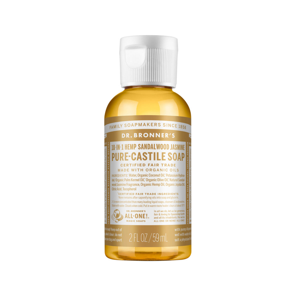 Dr. Bronner's - Pure-Castile Soap Liquid (Hemp 18-in-1) Sandalwood Jasmine