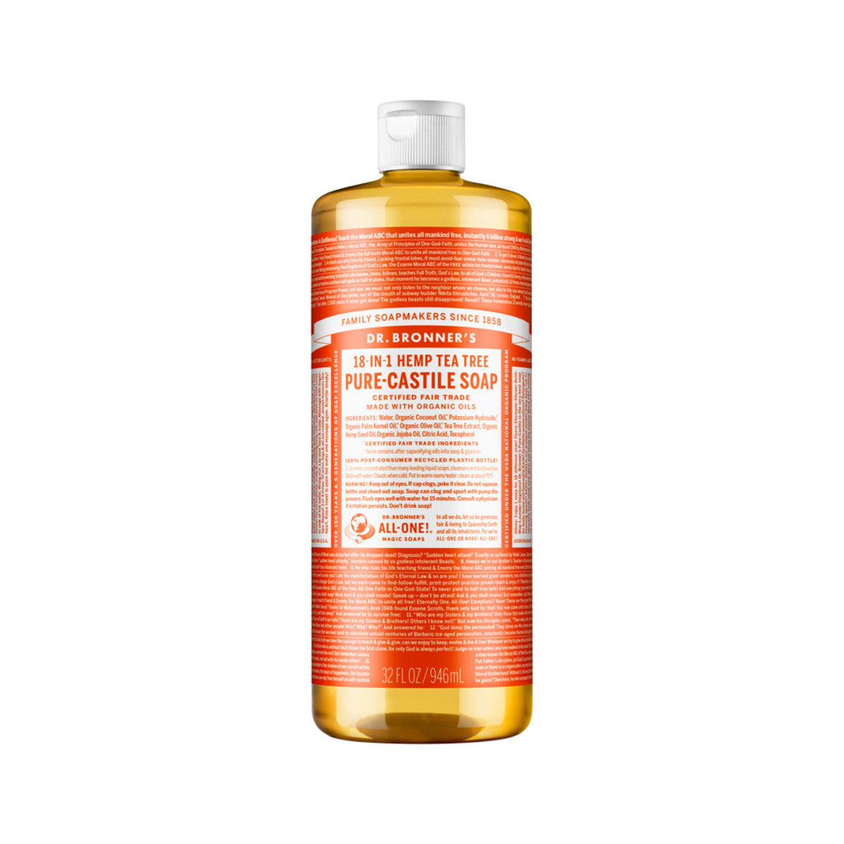 Dr. Bronner's - Pure-Castile Soap Liquid (Hemp 18-in-1) Tea Tree