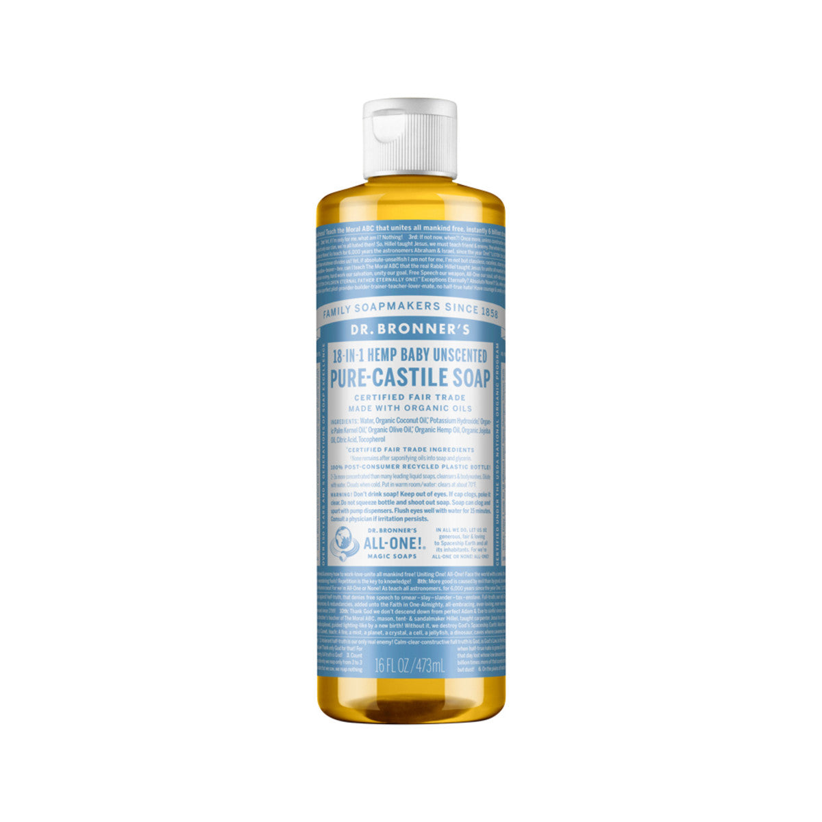 Dr. Bronner's - Pure-Castile Soap Liquid (Hemp 18-in-1) Unscented (Baby)