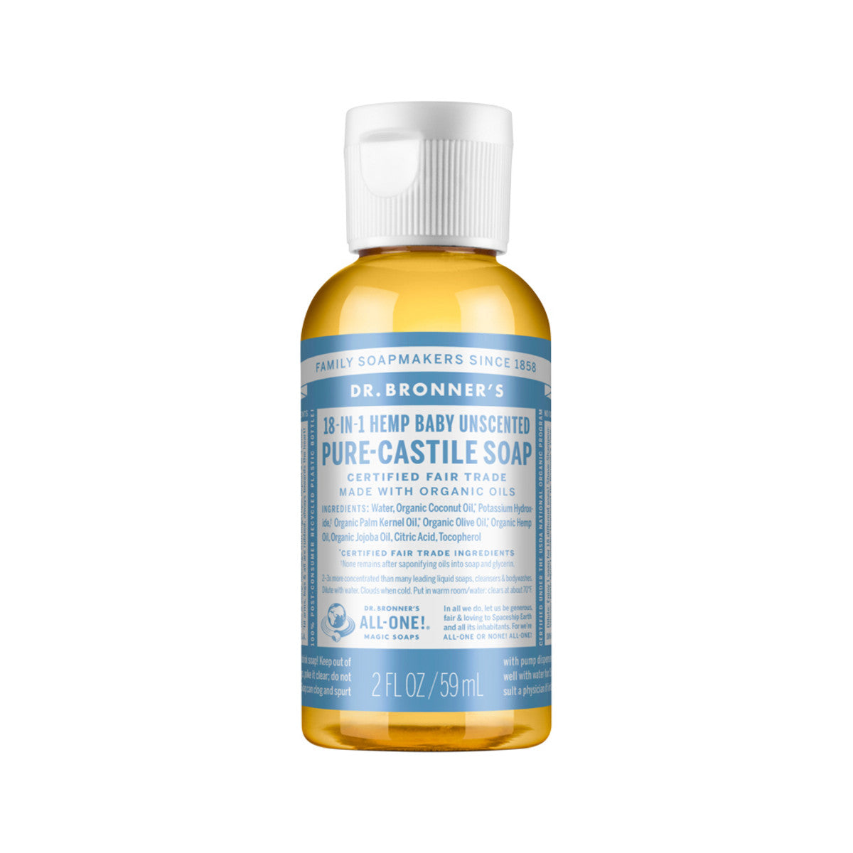 Dr. Bronner's - Pure-Castile Soap Liquid (Hemp 18-in-1) Unscented (Baby)