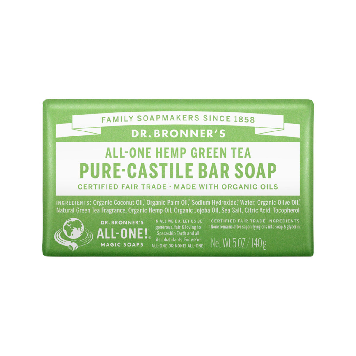Dr. Bronner's - Pure-Castile Bar Soap (Hemp All-One) Green Tea