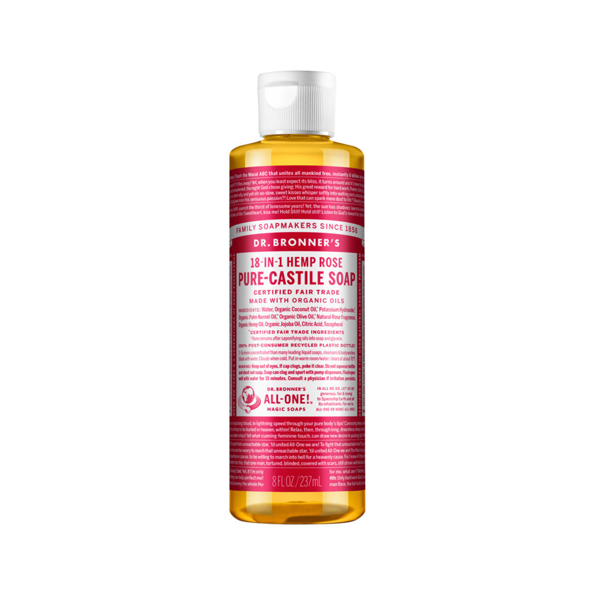 Dr. Bronner's - Pure-Castile Soap Liquid (Hemp 18-in-1) Rose