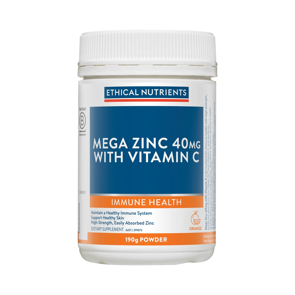 Ethical Nutrients Mega Zinc 40mg Powder Orange