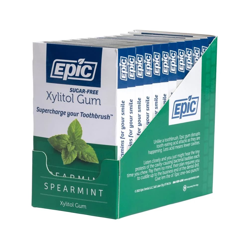 Epic - Xylitol (Sugar-Free) Gum Spearmint 12 Piece Blister Pack x 12