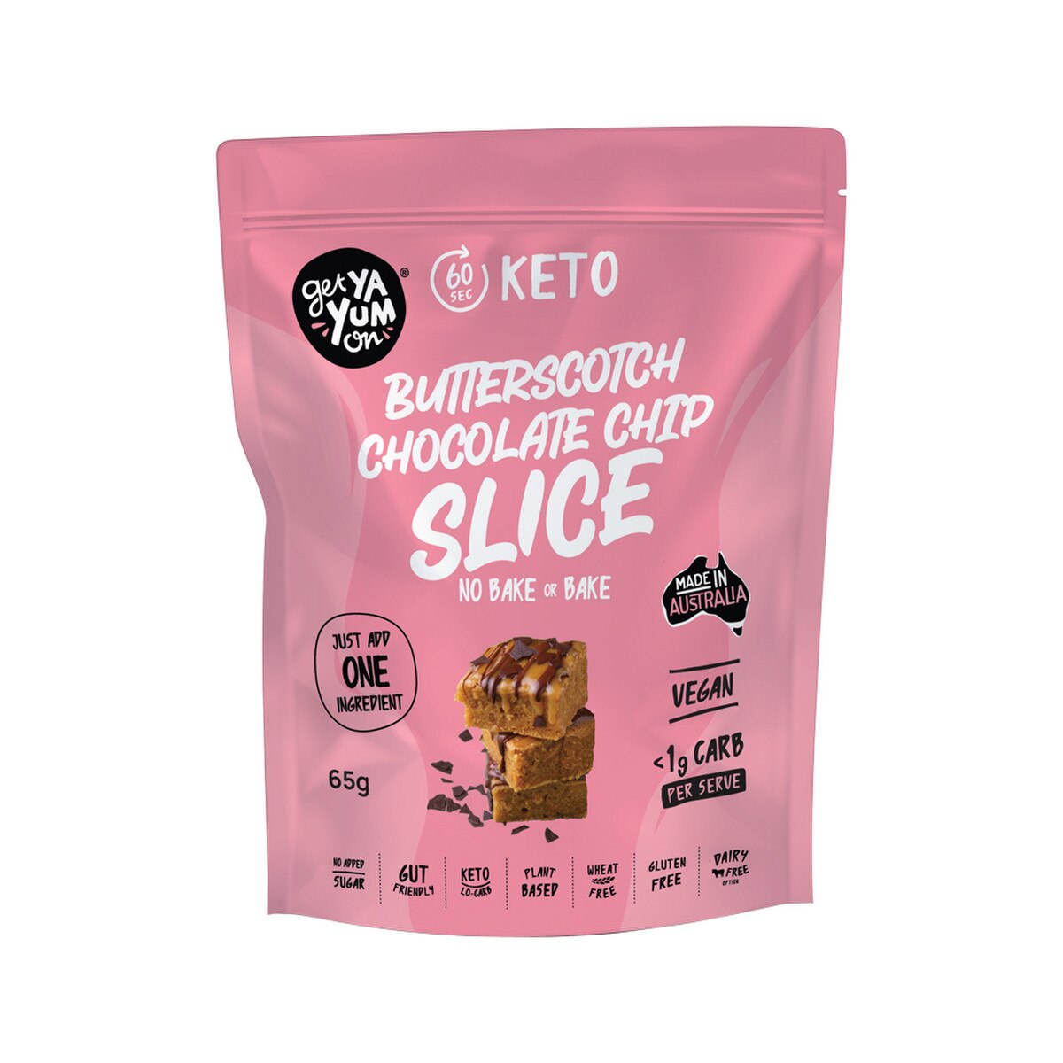 GET YA YUM ON SLICE NO BAKE OR BAKE BUTTSCOTCH CHOC CHIP 65G