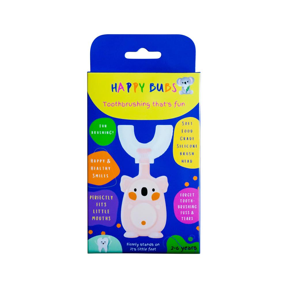 Happy Bubs - Toothbrush Silicon U Shape Bear Pink (2 to 6 Years)