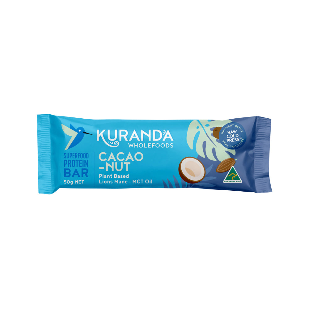 Kuranda Wholefoods Gluten Free Protein Bars Cacao Nut 50g