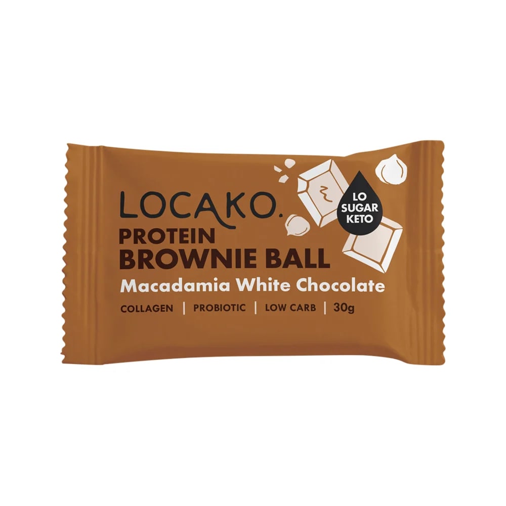 Locako - Protein Brownie Ball Macadamia White Chocolate 30g