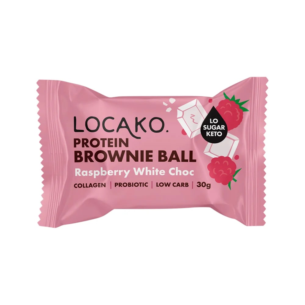 Locako - Protein Brownie Ball Raspberry White Chocolate 30g