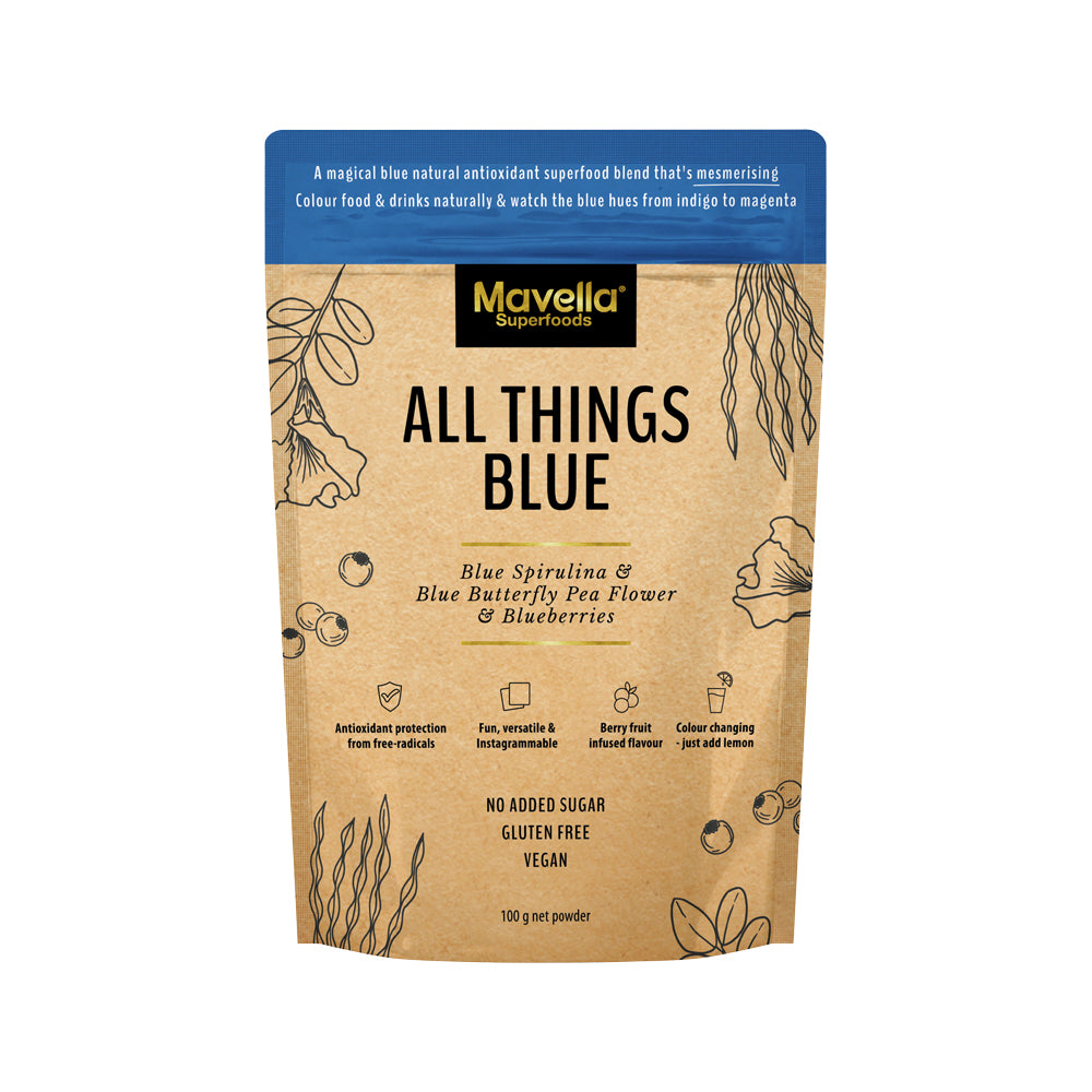 Mavella Superfoods All Things Blue (Blue Spirulina & Blue Butterfly Pea Flower & Blueberries)