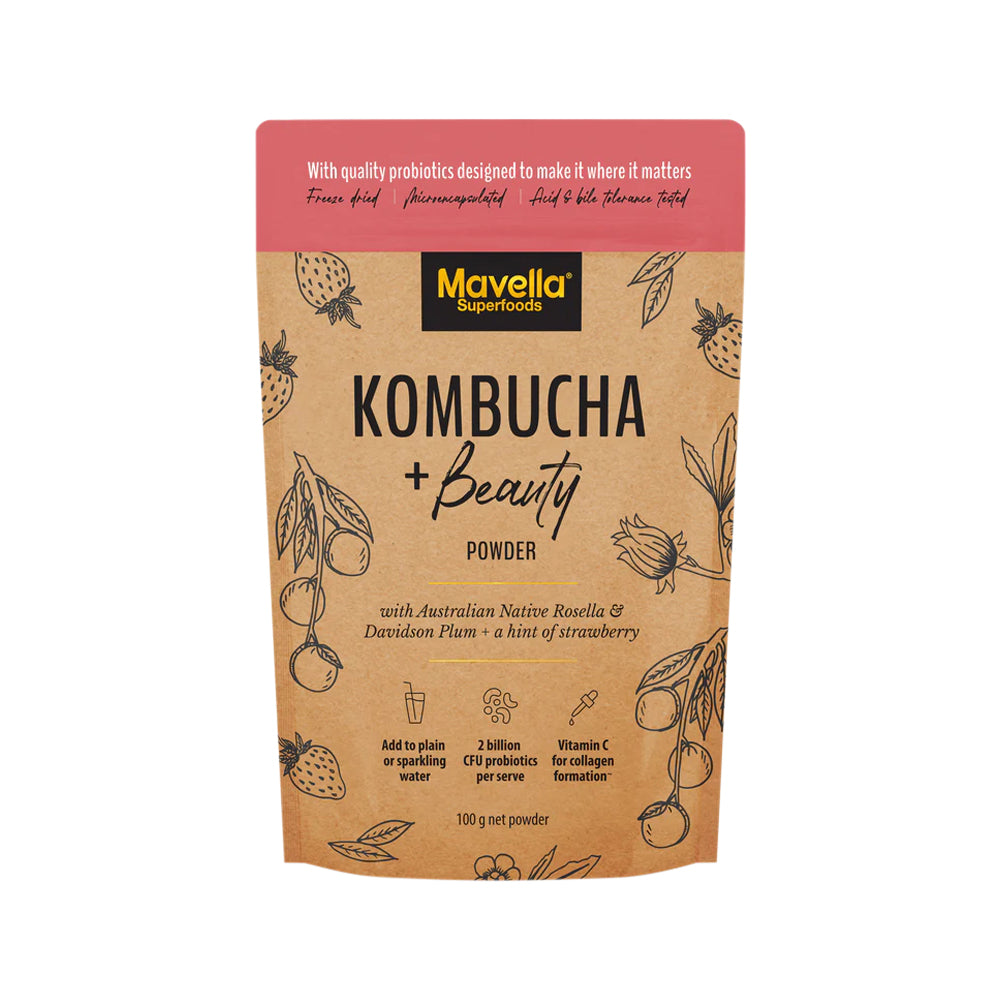 Mavella Superfoods Kombucha + Beauty Powder with Australian Native Rosella & Davidson Plum & Strawberry