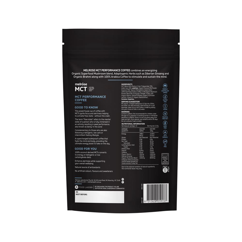 MELROSE MCT PERFORMANCE COFFEE 175G