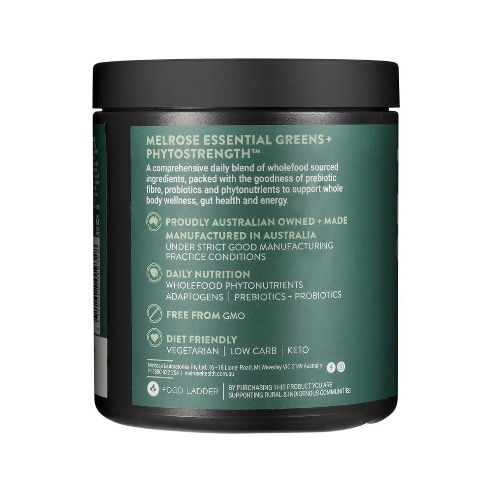 MELROSE ORG ESSENTIAL GREENS + PHYTOSTRENGTH PWD 180G