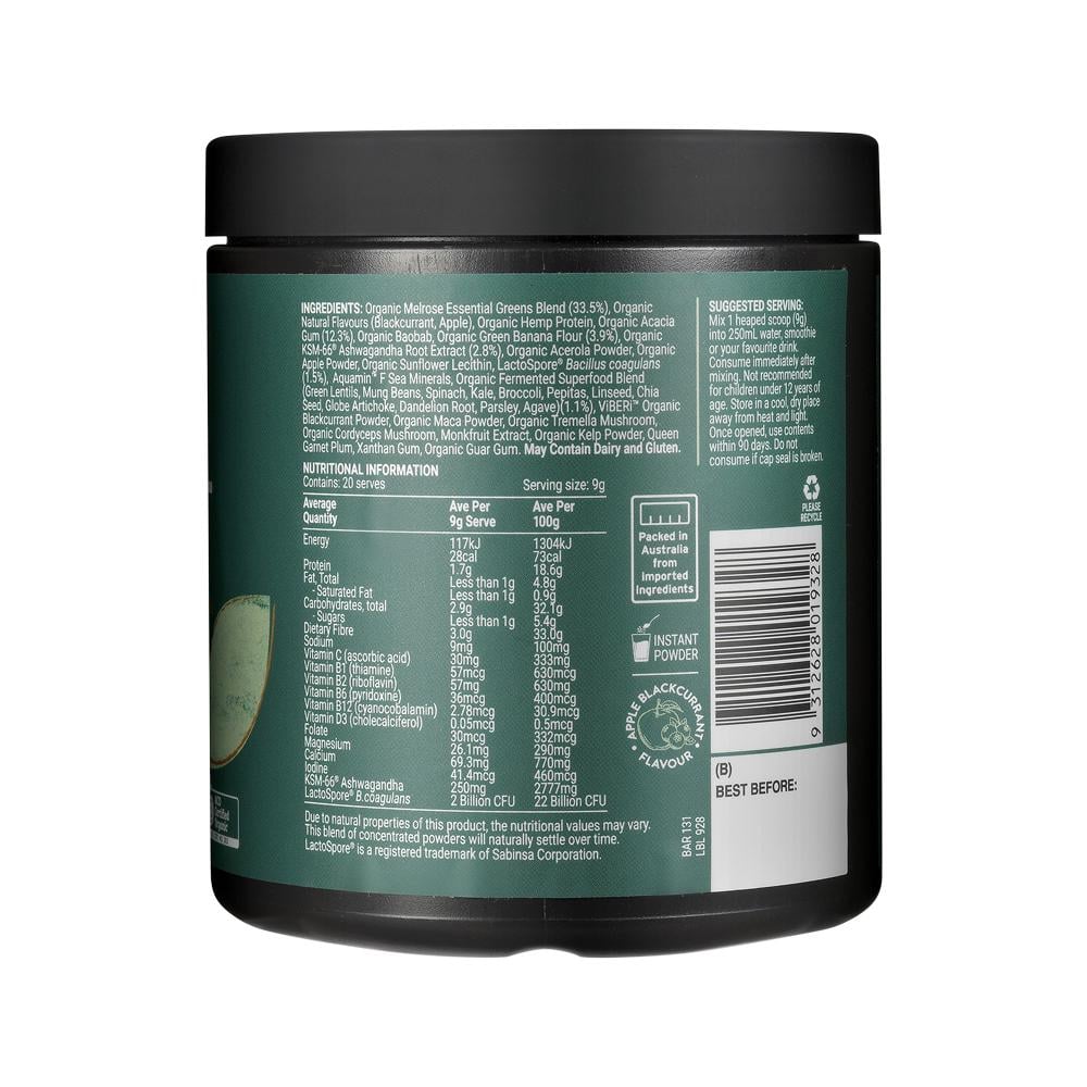 MELROSE ORG ESSENTIAL GREENS + PHYTOSTRENGTH PWD 180G