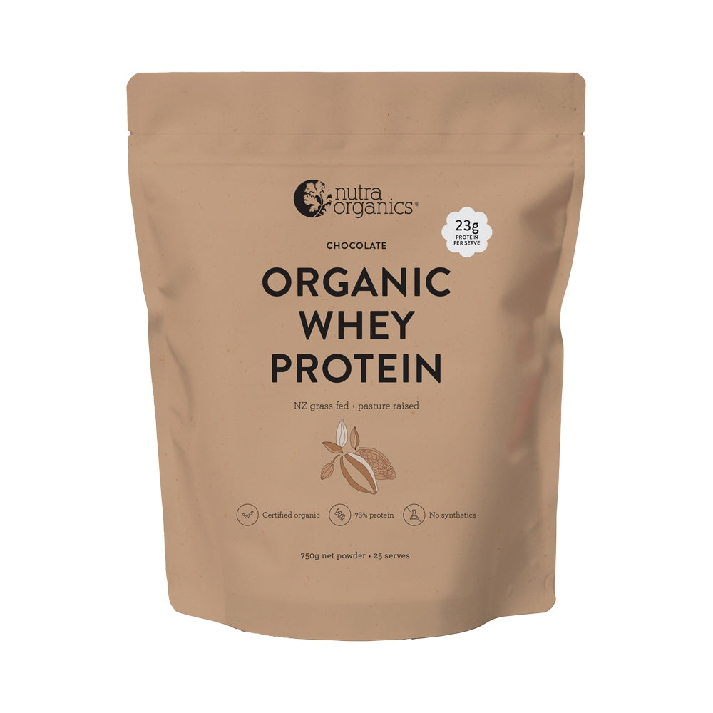 Nutra Organics - Organic Whey Protein NZ Grass Fed + Pasture Raised Chocolate