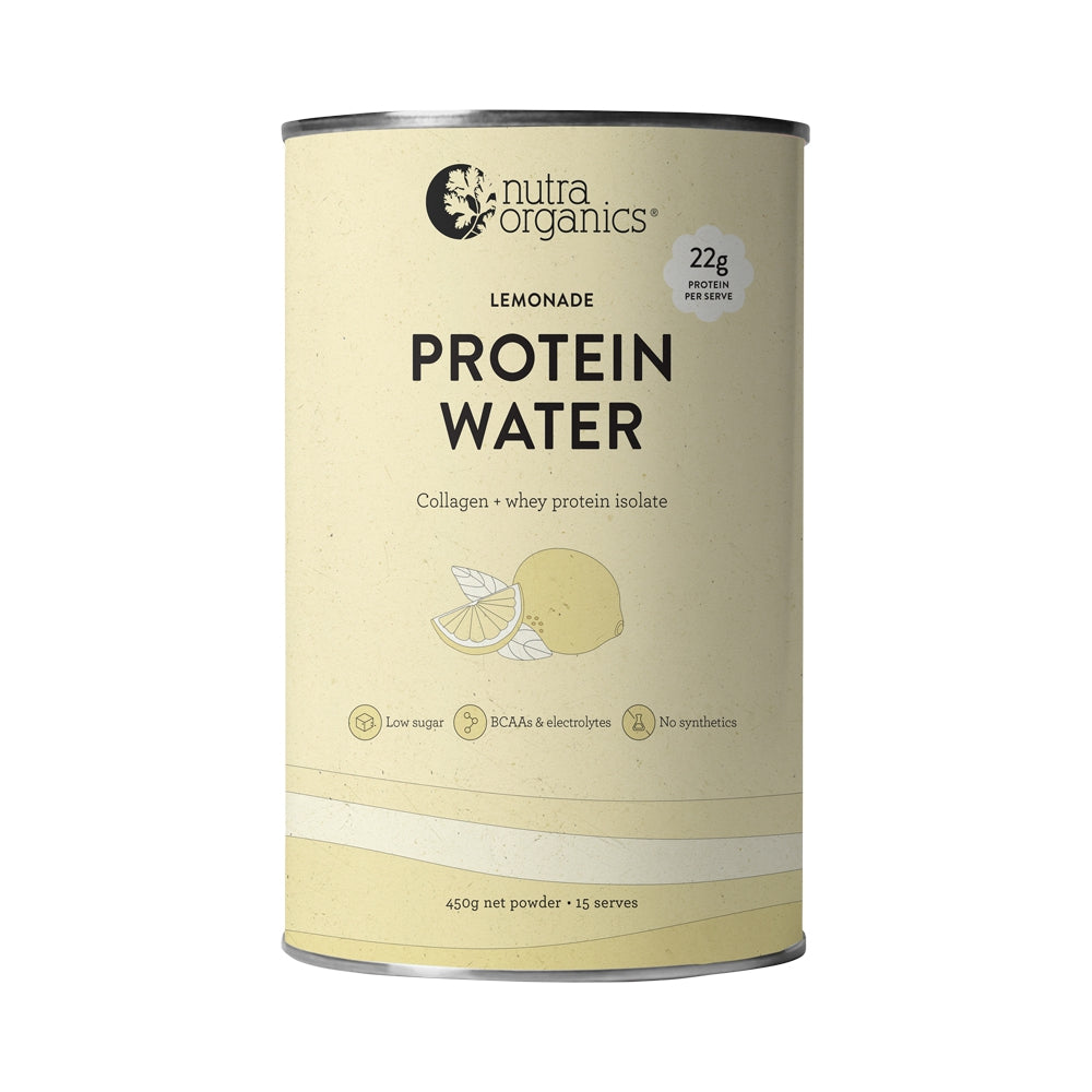 Nutra Organics - Protein Water Collagen & Whey Protein Isolate Lemonade 450G