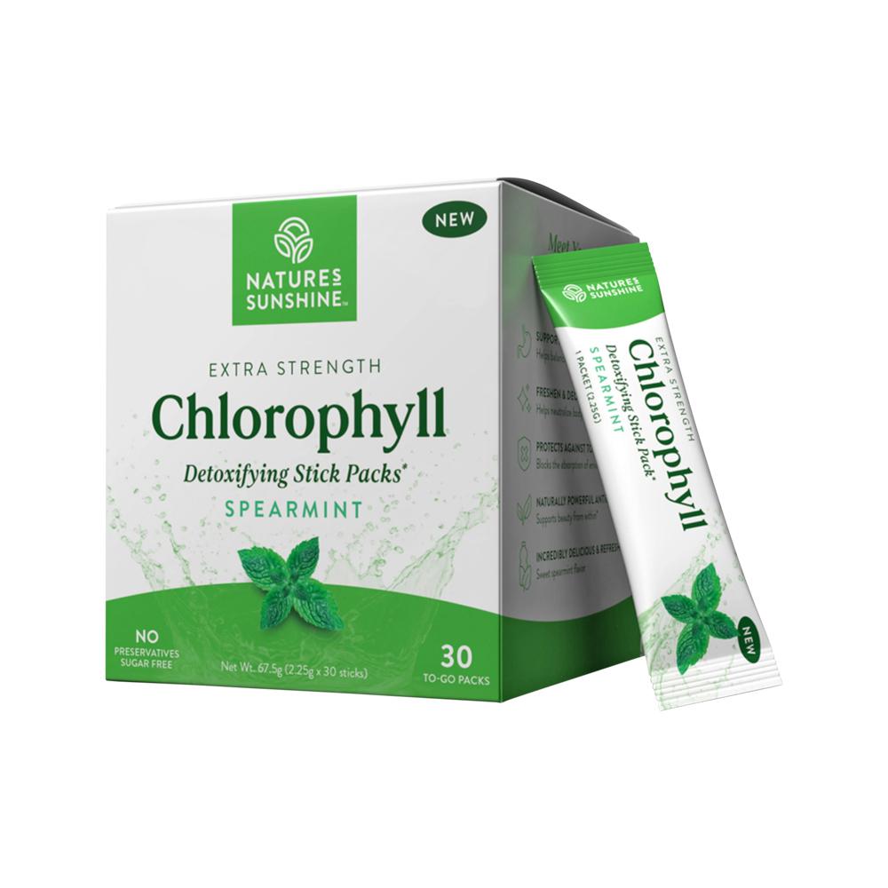 Natures Sunshine - Extra Strength Chlorophyll Spearmint Sachets 2.25g x 30 Pack