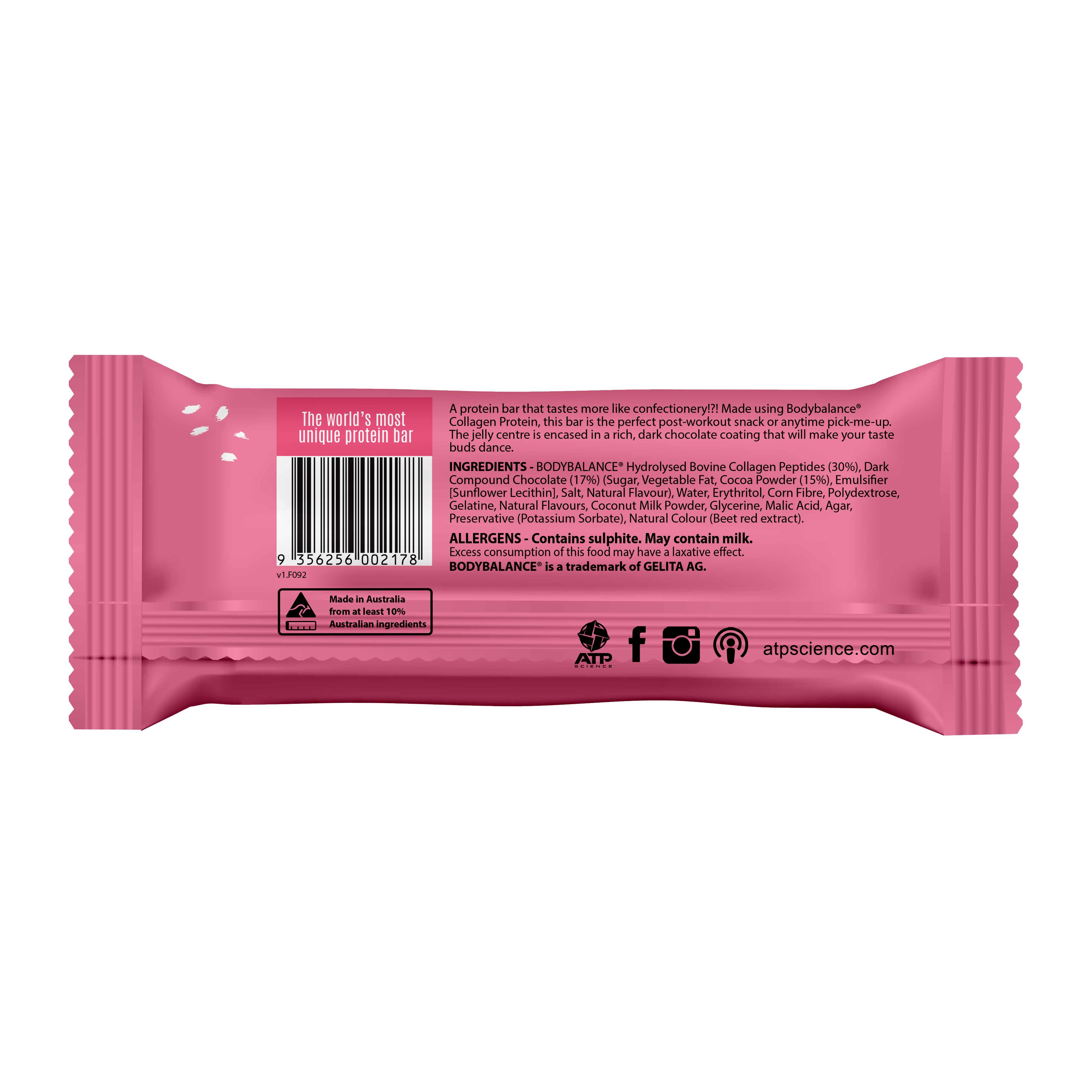 ATP Science - NOWAY Collagen Raspberry Jelly Bar 60g