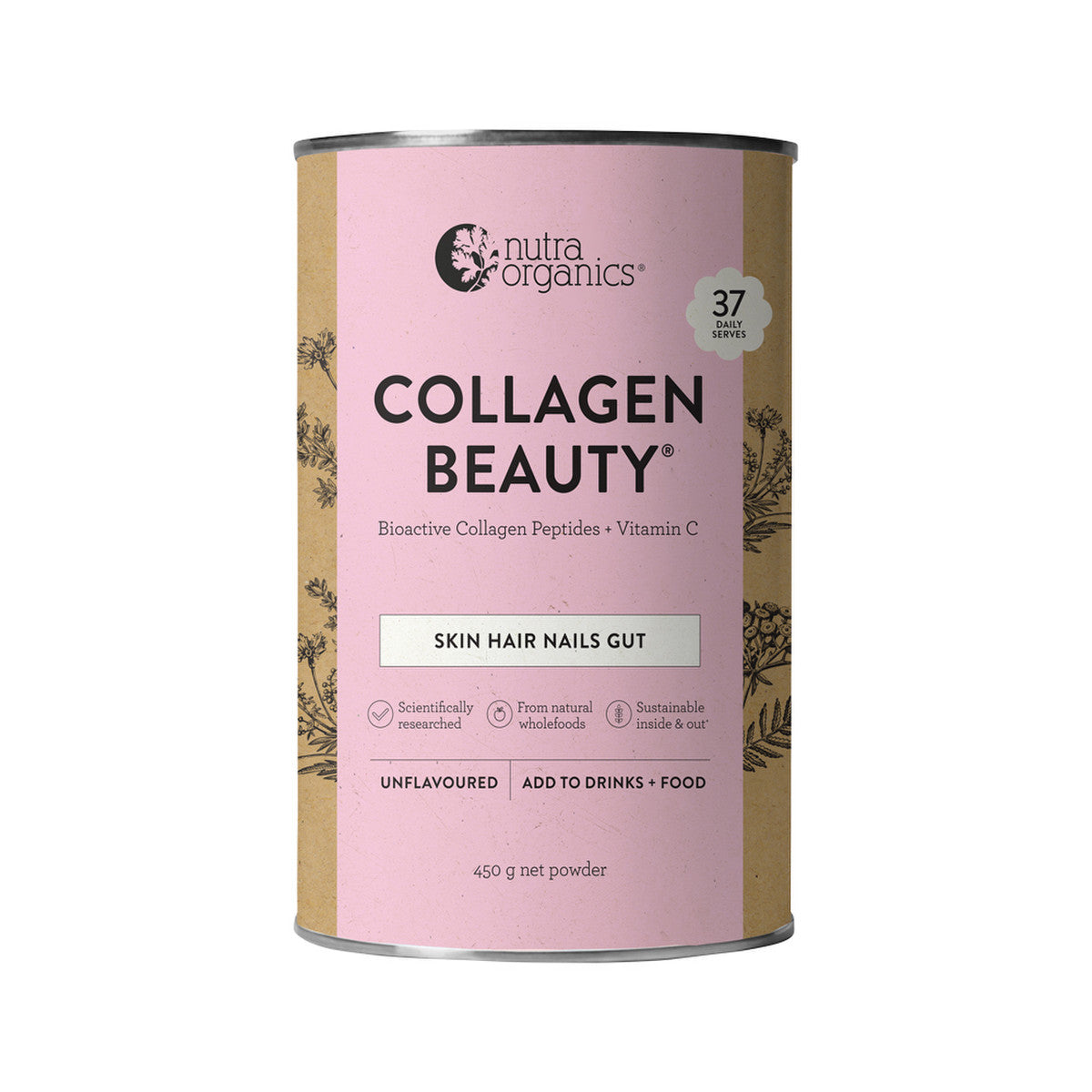 Nutra Organics - Collagen Beauty Bioactive Collagen Peptides + Vitamin C Unflavoured