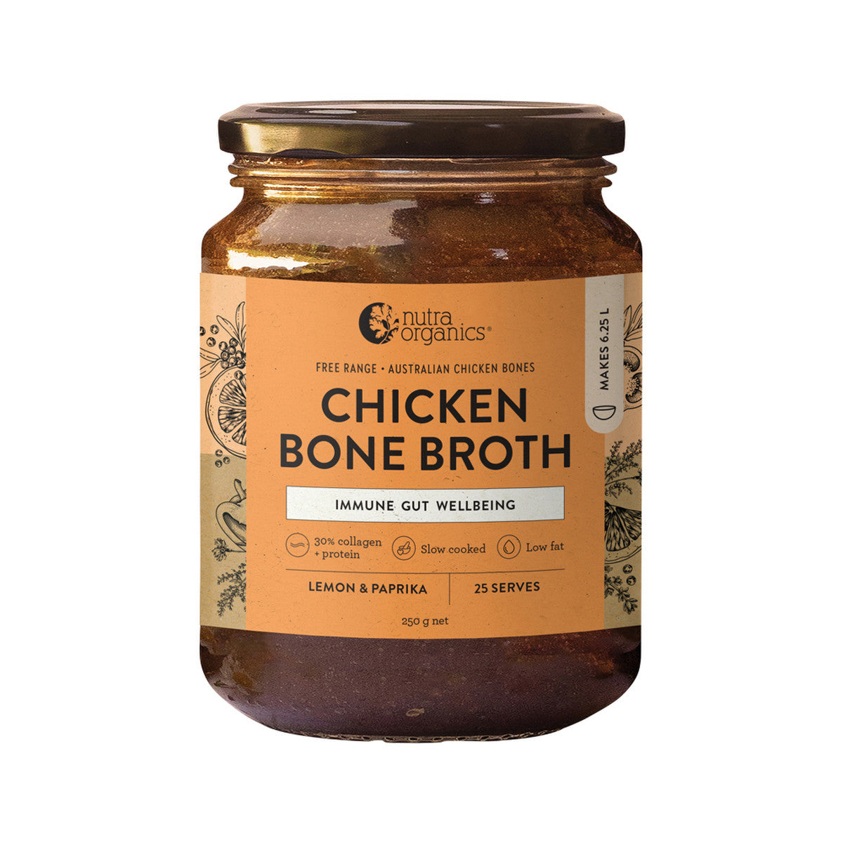 Nutra Organics - Bone Broth Chicken Concentrate Lemon & Paprika