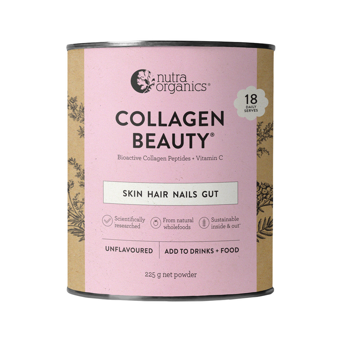 Nutra Organics - Collagen Beauty Bioactive Collagen Peptides + Vitamin C Unflavoured