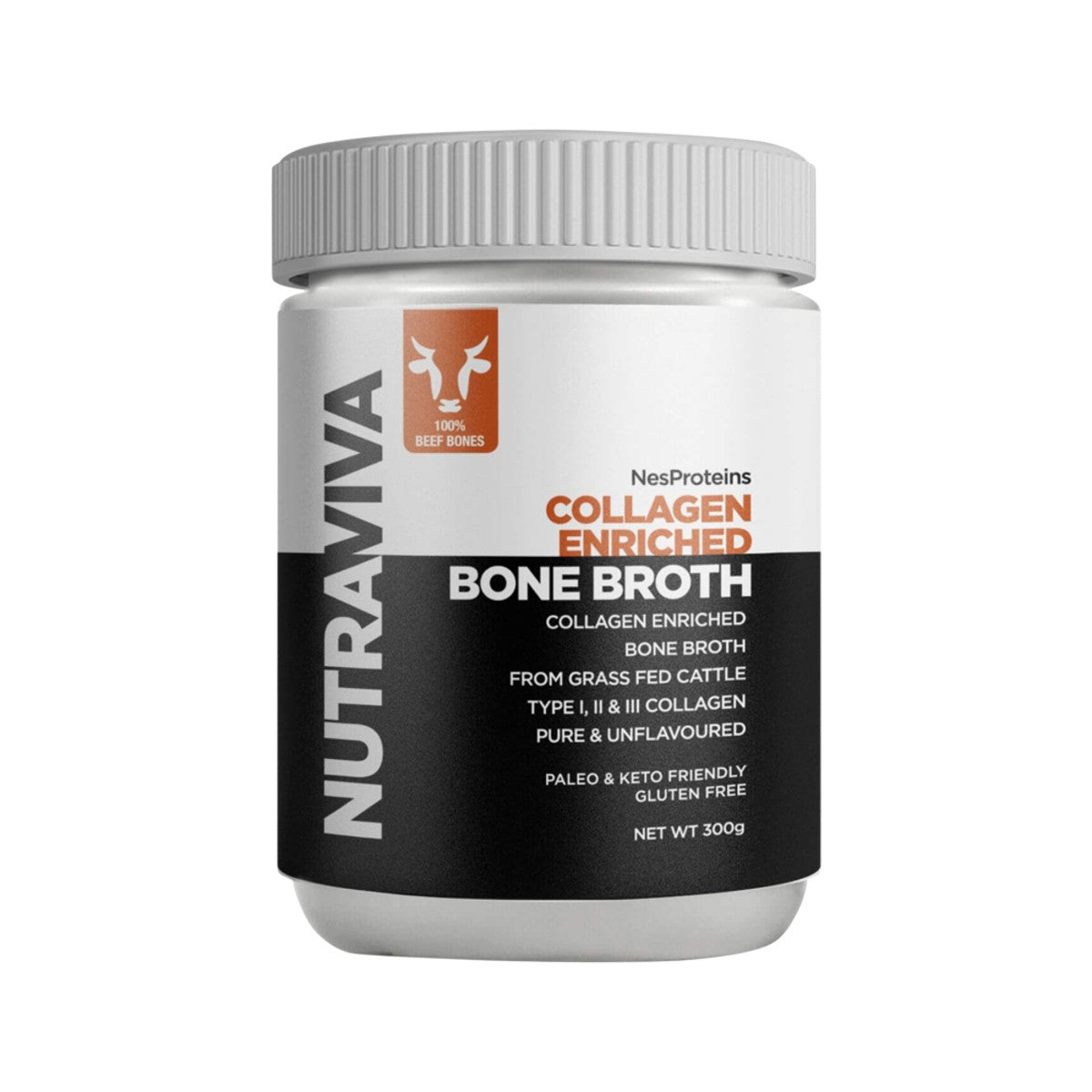 Nutraviva - Bone Broth Collagen Enriched (Beef) Pure & Unflavoured