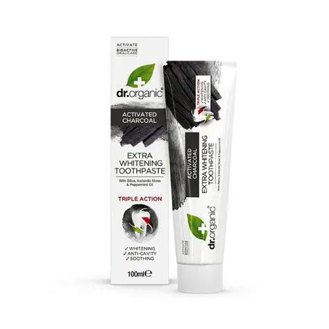 Dr Organic - Activated Charcoal Extra Whitening Toothpaste 100ml