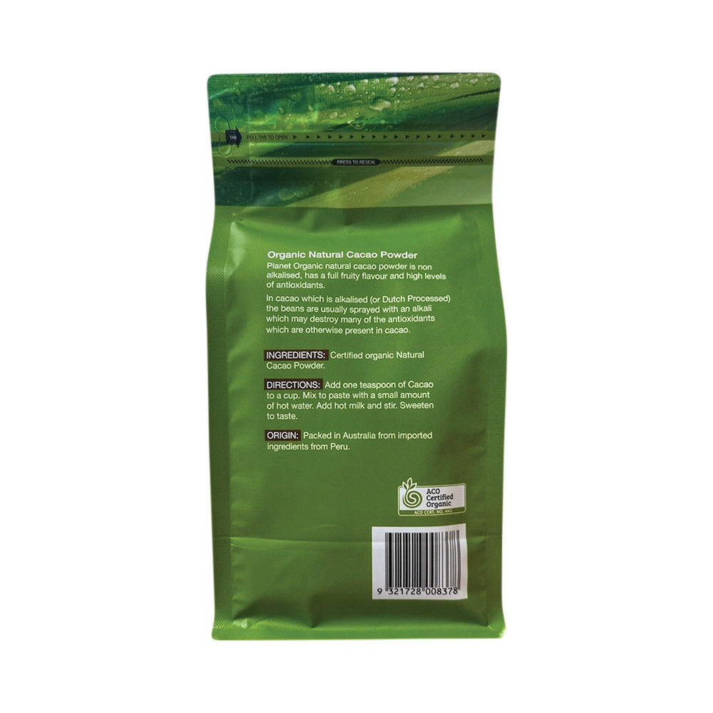 Planet Organic Natural Cacao Powder 500g