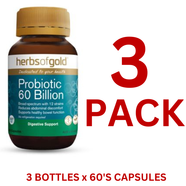 Herbs of Gold - Probiotic 60 Billion 60's Capules - 3 Pack - $50 each
