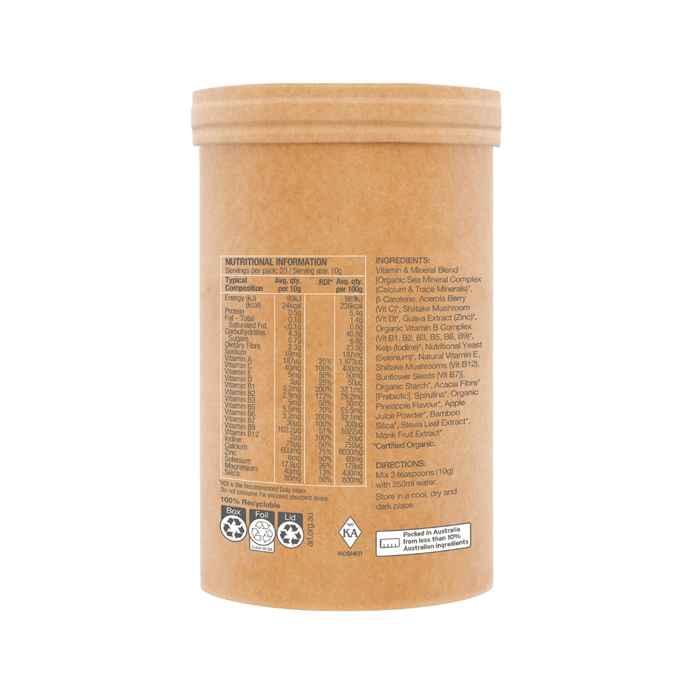 Amazonia Raw - Real Food Nutrients Organic Multivitamin Pineapple