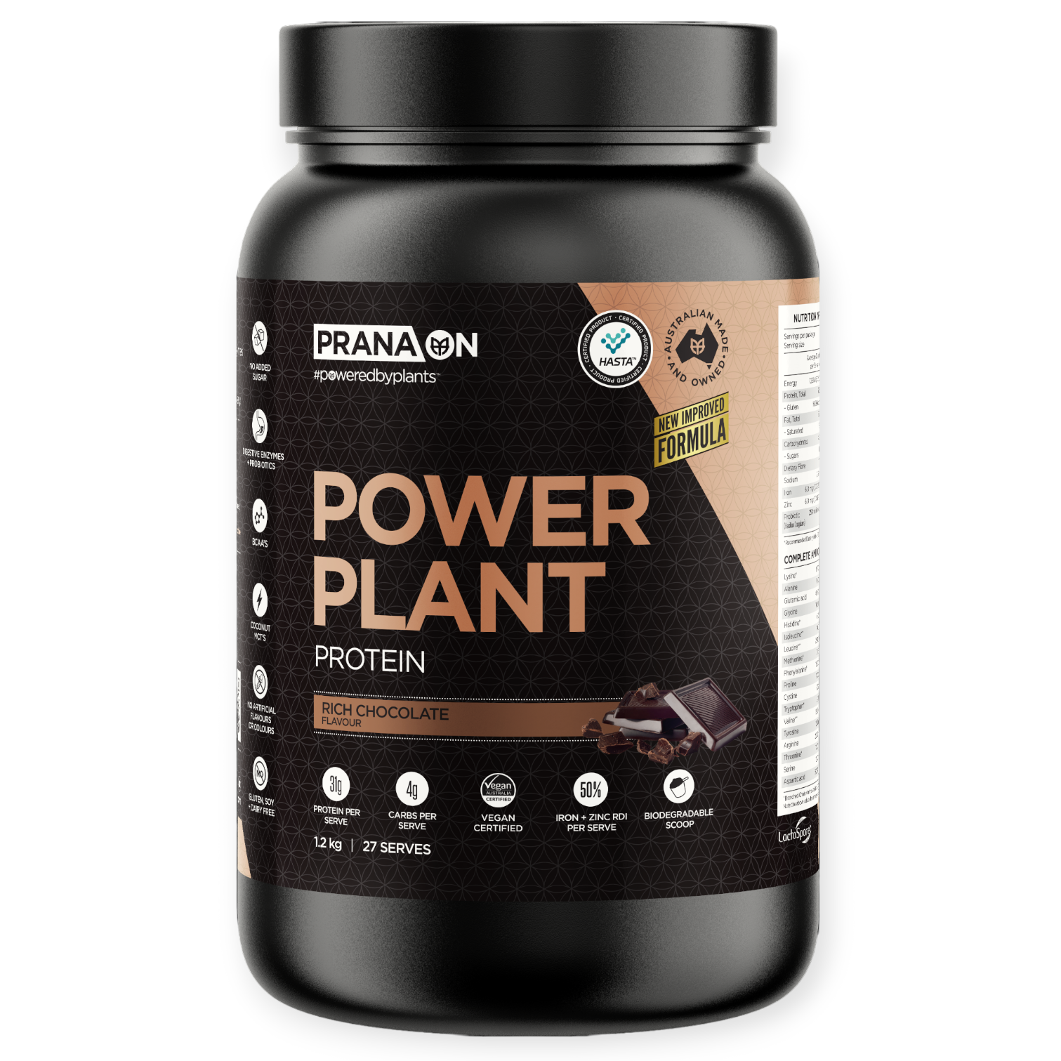 Prana Power Plant Protein container on a white background