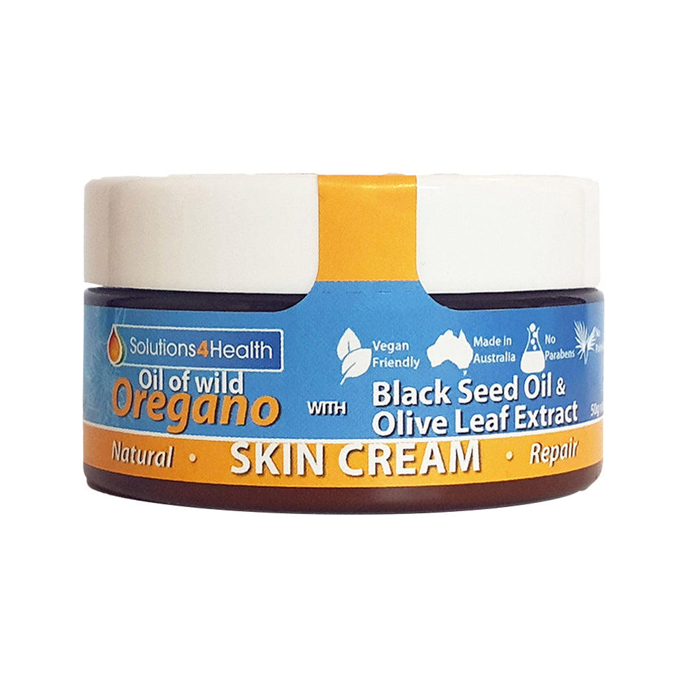 Solutions 4 Health - Oil of Wild Oregano Black Seed Oil & Olive Leaf Extract Skin Cream 50g
