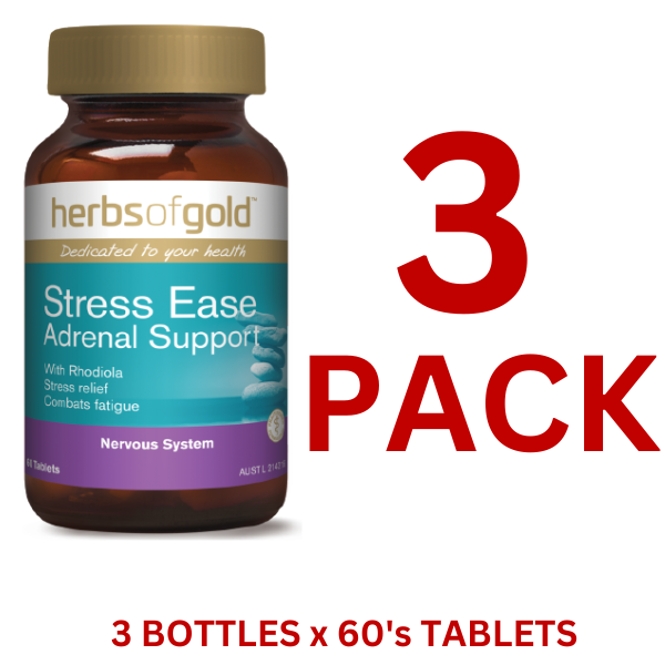 Herbs of Gold - Stress Ease 60 Capsules - 3 Pack - $24.25 each