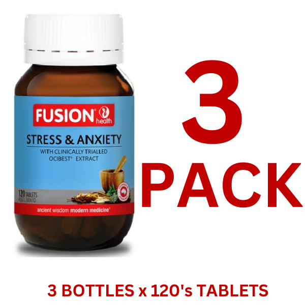 Fusion Health - Stress + Anxiety 120 Tablets - 3 Pack - $41.50 each