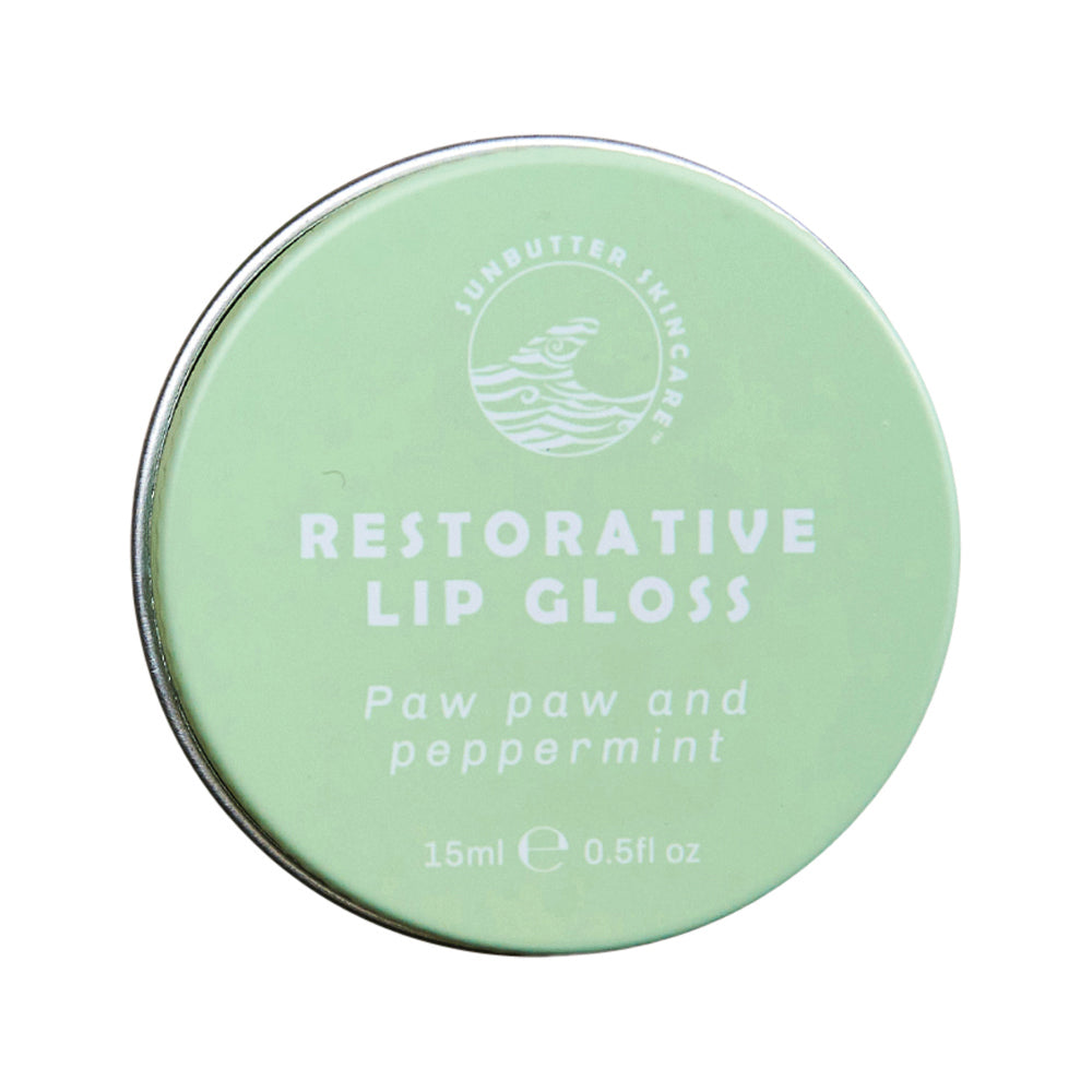 SunButter Skincare - Lip Gloss Restorative Paw Paw and Peppermint