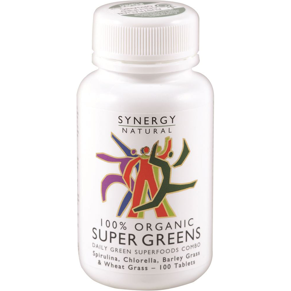 Synergy Natural Organic Super Greens (Spirulina Chlorella Barley Grass & Wheat Grass)
