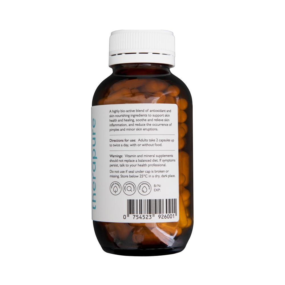 Bottle of supplements with a label on a white background