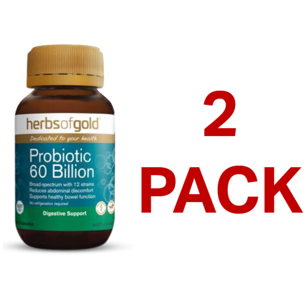 Herbs of Gold Probiotic 60 Billion - 60 Capsules - 2 Pack