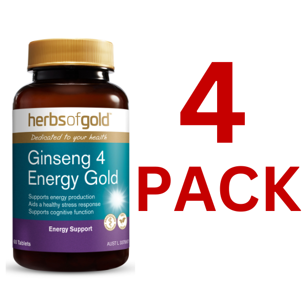 Herbs of Gold - Ginseng 4 Energy Gold 60 Tablets - 4 Pack at $30.50 each