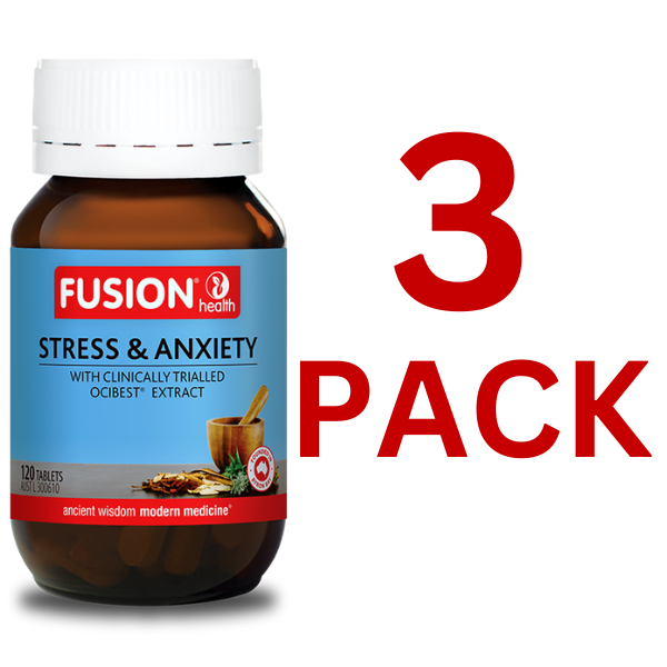 Fusion Health - Stress & Anxiety 120 Tablets - 3 Pack at $47.80 each