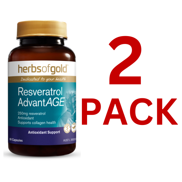 Herbs of Gold - Resveratrol AdvantAGE 60 Capsules - 2 Pack at $39.60 each