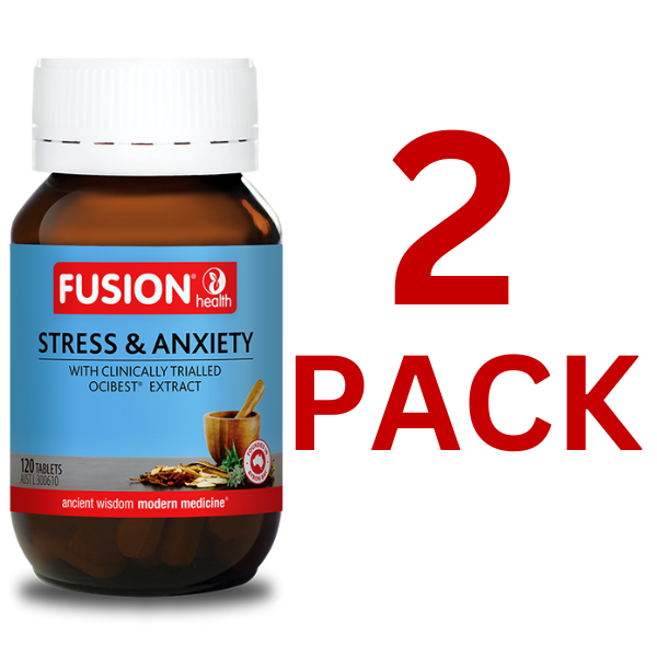 Fusion Health - Stress & Anxiety 120 Tablets - 2 Pack at $48.50 each