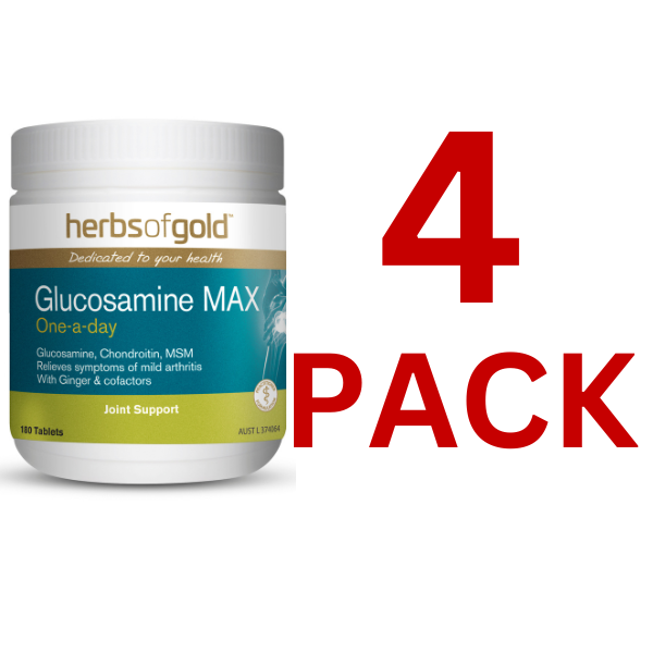 Herbs of Gold - Glucosamine MAX 180 Tablets - 4 Pack at $47.80 each