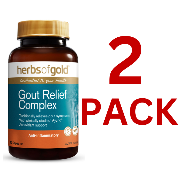 Herbs of Gold - Gout Relief 60 Vegetable Capsules - 2 Pack at $31.40 each