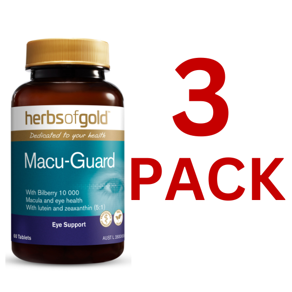 Herbs of Gold - Macu-Guard with Bilberry 10,000 - 60 Tablets - 3 Pack at $40.30 each