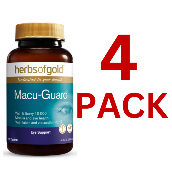 Herbs of Gold - Macu-Guard with Bilberry 10,000 - 60 Capsules - 4 Pack at $39.30 each