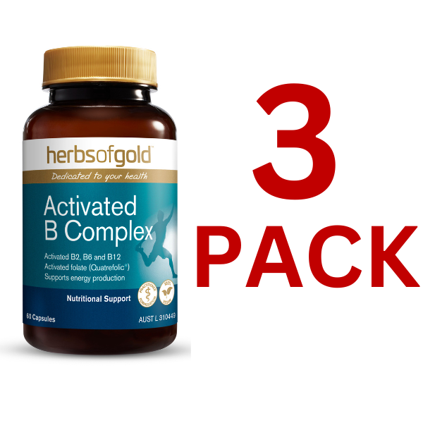 Herbs of Gold - Activated B Complex 60 Capsules - 3 Pack at $32.00 each