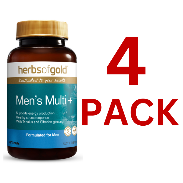 Herbs of Gold - Men's Multi+ 60 Tablets - 4 Pack at $30.45 each