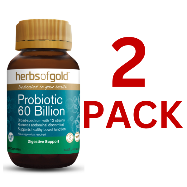 Herbs of Gold - Probiotic 60 Billion 60 Capsules - 2 Pack at $49.50