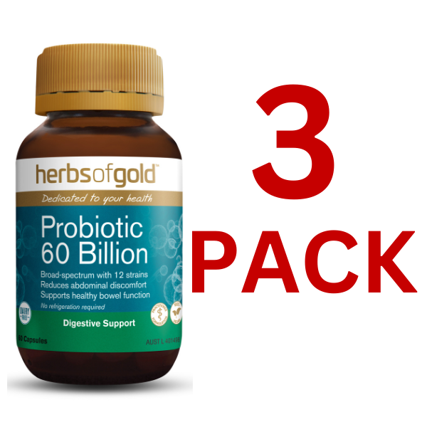 Herbs of Gold - Probiotic 60 Billion 60 Capules - 3 Pack at $49.00 each